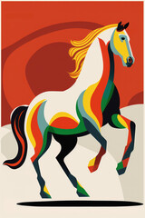 Beautiful Abstract Horse Illustration, created using generative AI
