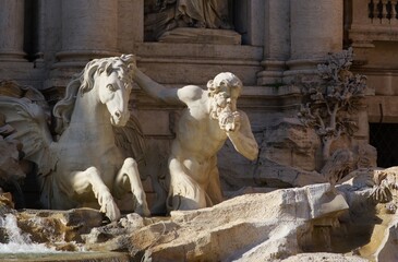 fragment of Trevi fountain in Rome