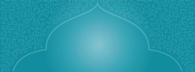 Islamic Banner Leaf Banner Social Media Cover Vector Decorative Pattern