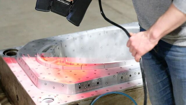 3d scanning, one of the stages in 3d scanning, labeling for 3d scanning, preparation of an object for scanning in production, close-up. High quality FullHD footage