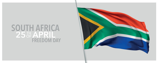 South Africa freedom day greeting card, banner with template text vector illustration