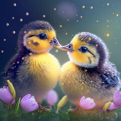 Cute Easter Chickens 