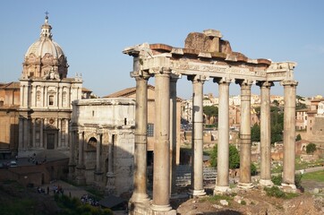 Fototapeta na wymiar details of roman forum, Rome, Italy