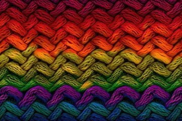 vibrant and colorful crochet pattern with unique designs and hues. Generative AI - obrazy, fototapety, plakaty