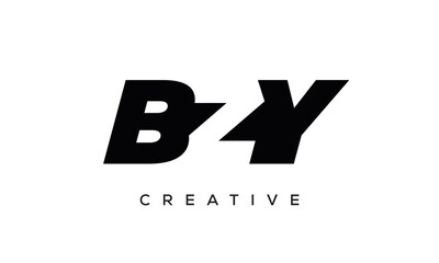 BZY letters negative space logo design. creative typography monogram vector