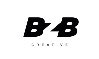 BZB letters negative space logo design. creative typography monogram vector