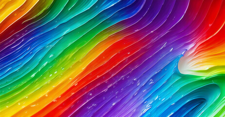 In the picture we can see dense waves with intense colors that resemble oil paints. These waves seem almost seamless and follow one another in a rhythmic fashion..Generative AI