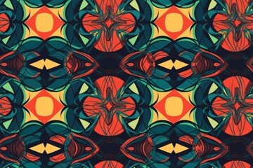 vibrant abstract background with an array of unique shapes and colors. Generative AI