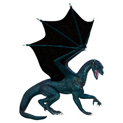 3D Rendering Fairy Tale Dragon on White