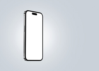 Modern smartphone on gray background with mockup display for design and applications