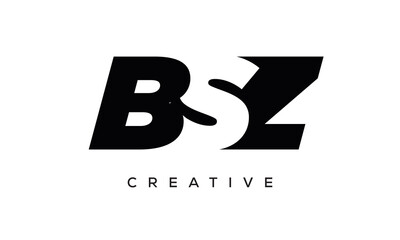 BSZ letters negative space logo design. creative typography monogram vector