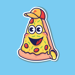 Pizza mascot design editable vector