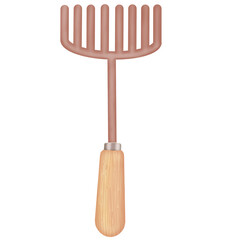 Untitled ArtworkVintage Gardening rake with Wooden Handle illustration. png transparent background. gardening tool.