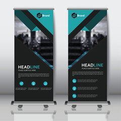 roll up business brochure flyer banner design vertical template vector, cover presentation abstract geometric background, modern publication x-banner and flag-banner, layout in rectangle size.