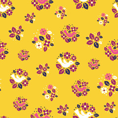Cute and Simple Bird Seamless Surface Pattern Design