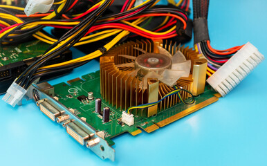 Winchester sata, Computer connector. PC cooling cooler. Computer parts or spare parts. Electronics...
