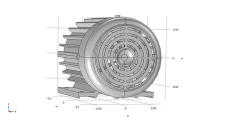 Obraz premium Computer 3d modeling of the motor using a computer aided design system. Engine model.