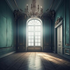 An elegant room with room for copy, AI generated
