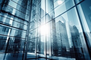 Fototapeta na wymiar sunlight streaming through the windows of a modern office building. Generative AI