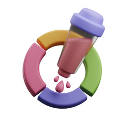 graphic designer dropper illustration 3d