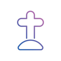 Christian Cross icon vector stock.