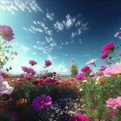 Obraz na płótnie Canvas Flower field. AI generated