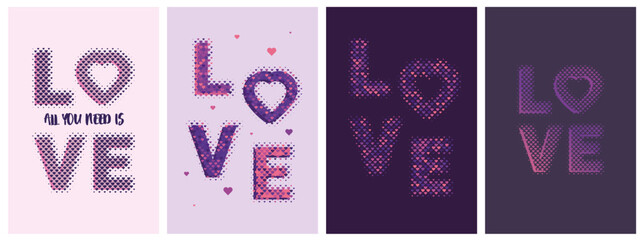 LOVE - vector backgrounds. Colourful graphic.