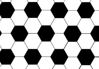 Classic soccer ball pattern. Football balls background, texture illustration. Black and white pattern. Sport, game pattern