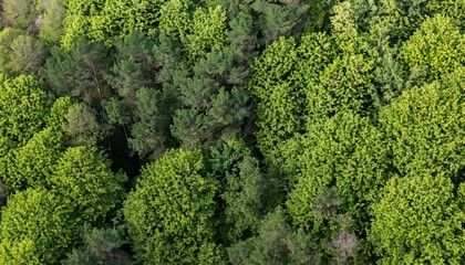 Aerial view of sustainable forest