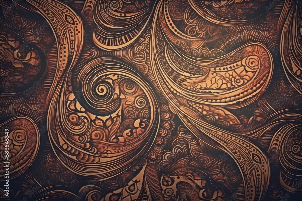 Wall mural highly detailed and intricate pattern on a wall up close. Generative AI