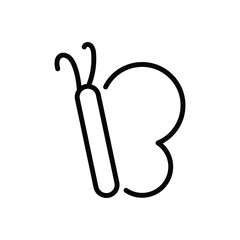 Butterfly icon vector stock.