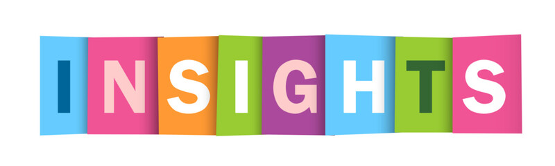 INSIGHTS colorful vector typography banner
