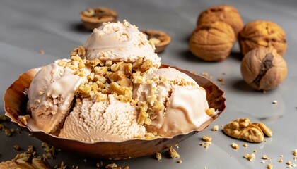 Delicious Walnut, nut Ice Cream Sorbet / High Quality