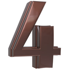 realistic number and letter shaped like chocolate donuts in 3d render