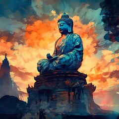 Buddha purnima illustration