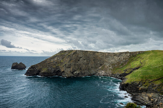 A cliff along the coastline of Cornwall