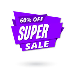 Super sale pricing tag badge design isolated vector 
