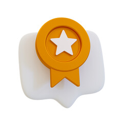 3d minimal sport competition award. sport winner medal. Message box with a copper medal. 3d rendering illustration.