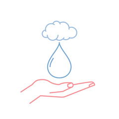 Rainwater harvesting system sign. Editable vector illustration