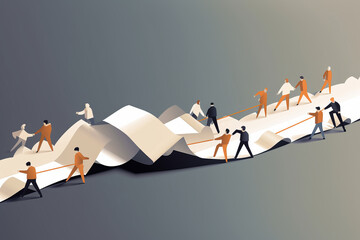 Business people with a paper receipt. Business accounting. Generative ai