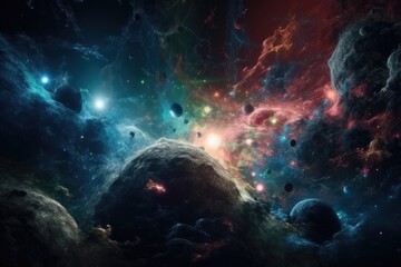 Obraz na płótnie Canvas vibrant galaxy filled with sparkling stars. Generative AI