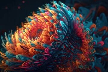 Obraz na płótnie Canvas vibrant flower in striking contrast against a black background. Generative AI