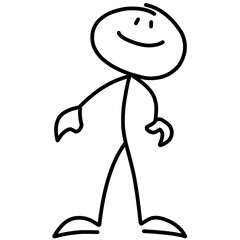 Cartoon hand drawn stick man in various vector poses