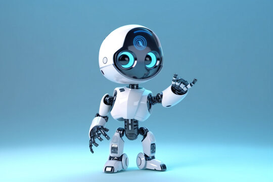 blue screen robot cyborg, ai generated