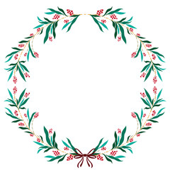 Fototapeta na wymiar christmas wreath illustration
