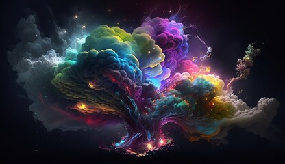 Coloridas nubes en el universo