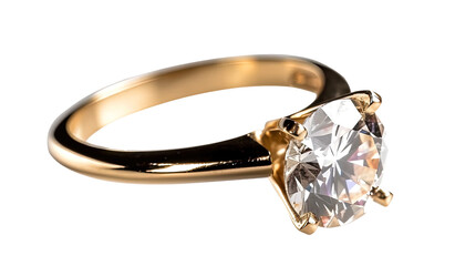 Wedding ring png - gold, diamond, transparent background, isolated, generative ai
