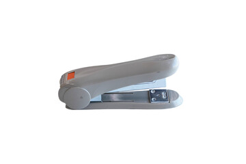 Max stapler grey, orange. Machine is made of steel aluminum, strong, durable, beautiful colors Designed with finger rest to support user's body, firm grip Easy to sew. isolated on cutout PNG 