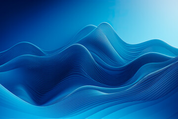 Blue wavy abstract background. - Generative Ai - Curves, Lines, Waves, Patterns, Design, Art, Graphic, Modern, Contemporary, Creative.