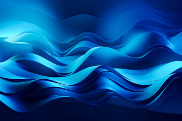 Blue wavy abstract background. - Generative Ai - Curves, Lines, Waves, Patterns, Design, Art, Graphic, Modern, Contemporary, Creative.